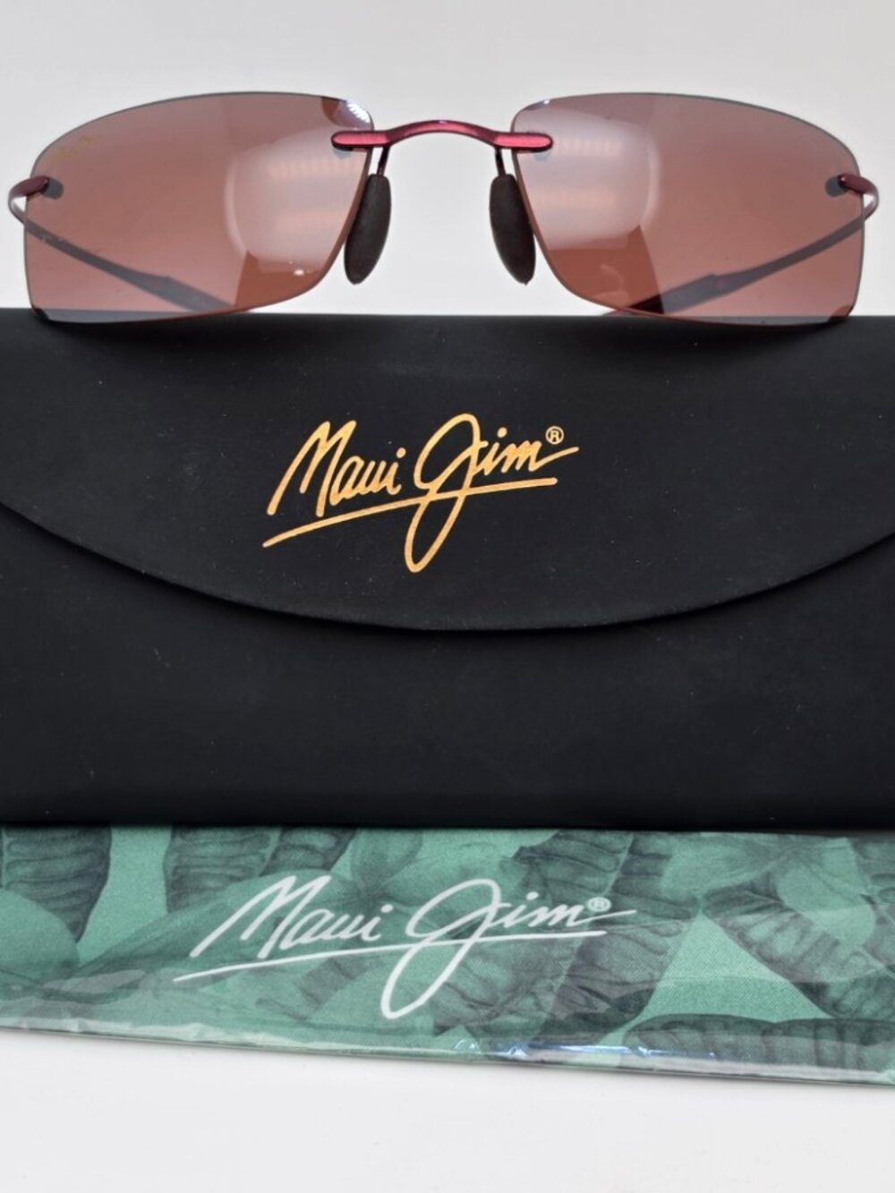 Maui Jim MJ-515-07 Little Beach Burgundy Titanium Polarized Maui Rose Sunglasses